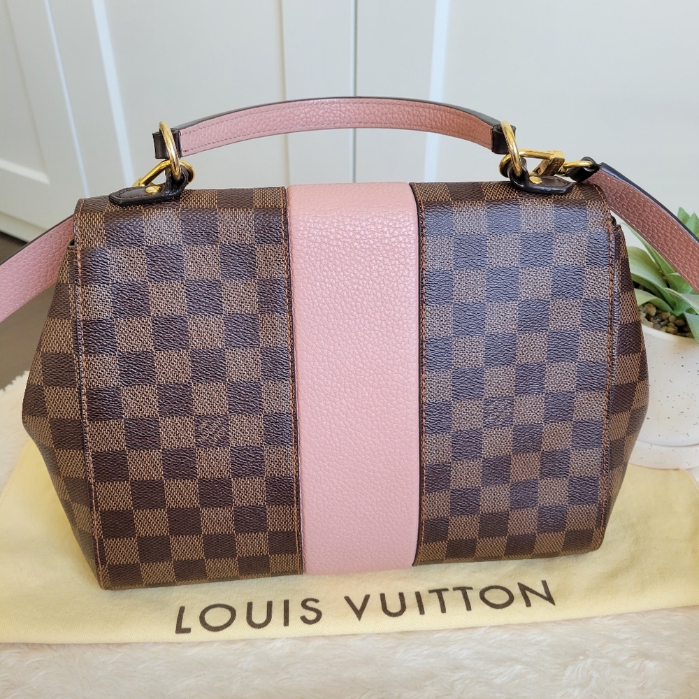 💕BEAUTIFUL Crossbody Louis Vuitton Bond Street MM Damier Ebene Rose Ballerine - Picture 7 of 16